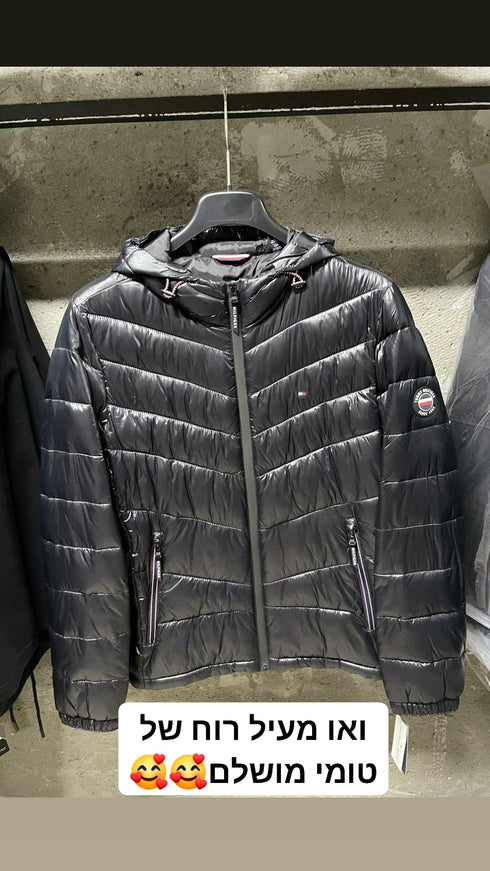 Tommy Hilfiger coat for men טומי הילפיגר מעיל בצבע שחור